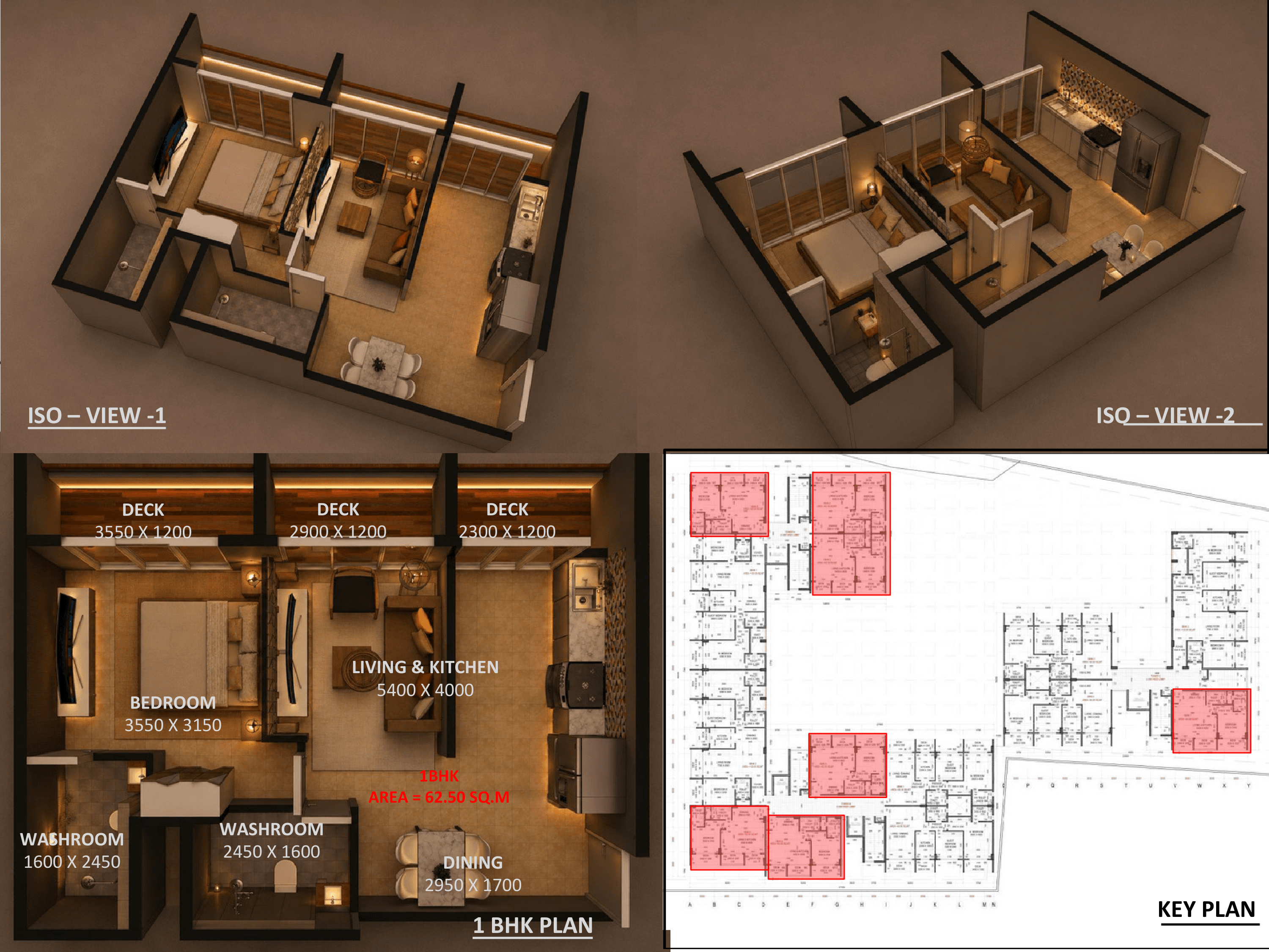 1BHK Dimensions & Sizing Sheets