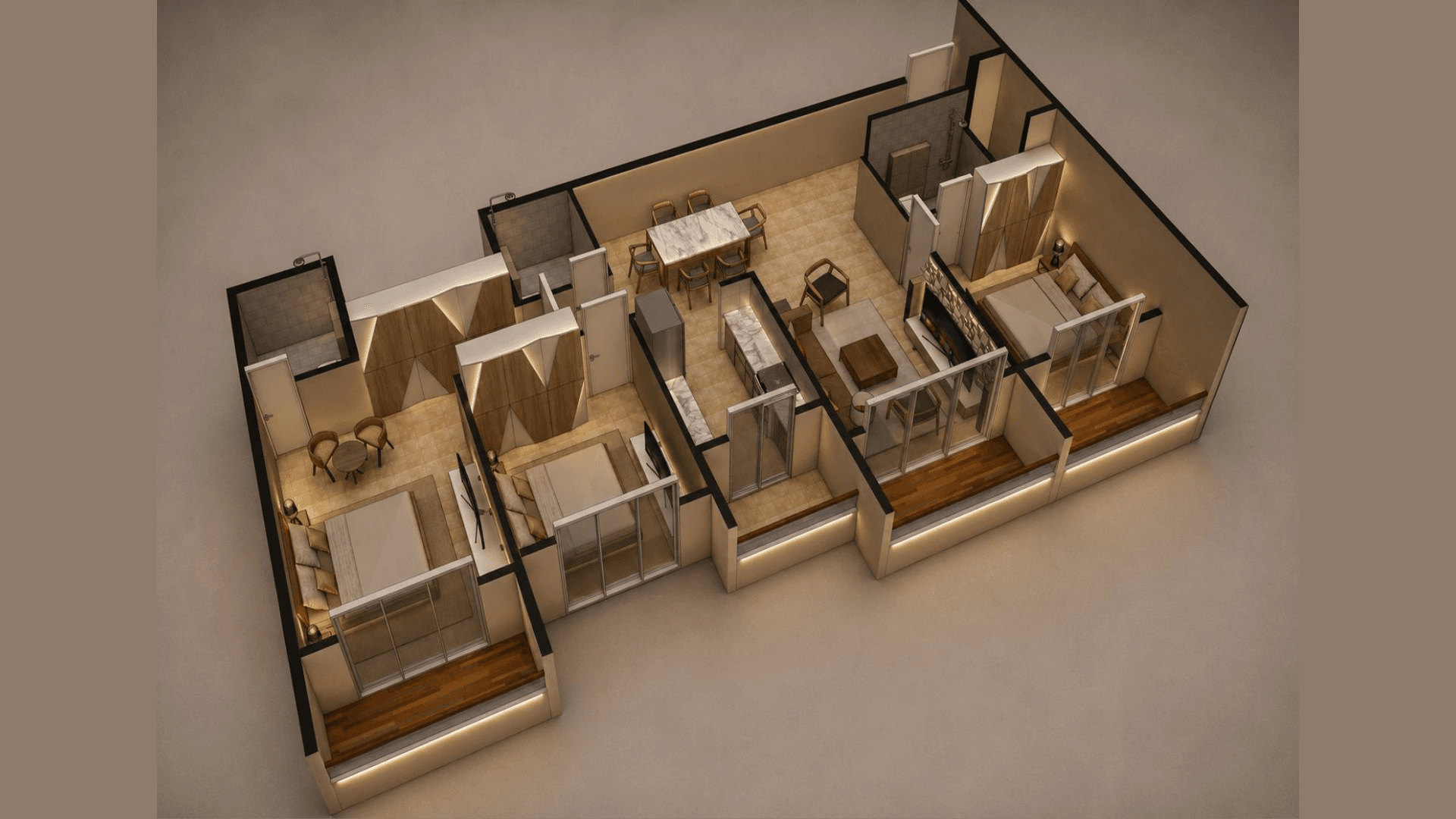 Signature 3BHK Penthouse Master Bedroom